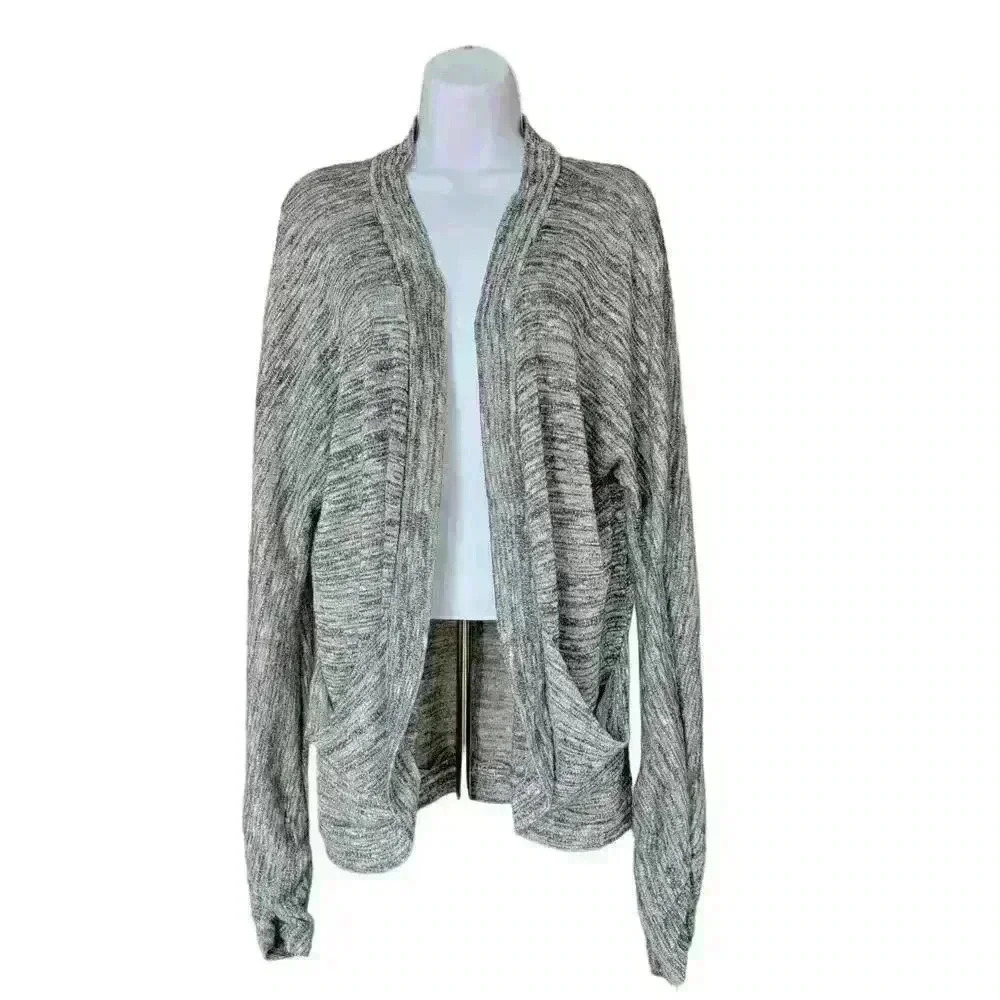 International Concepts Womens Open Front Heather Gray w/Sparkle Cardigan Size XL